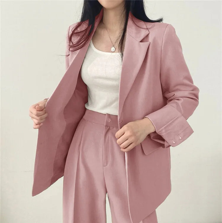Fall Fashion Long Sleeve Blazer Mujer Pant Sets Blazers Women 2024 Casual Womens 2 Piece Outfit Set Suits Outwear