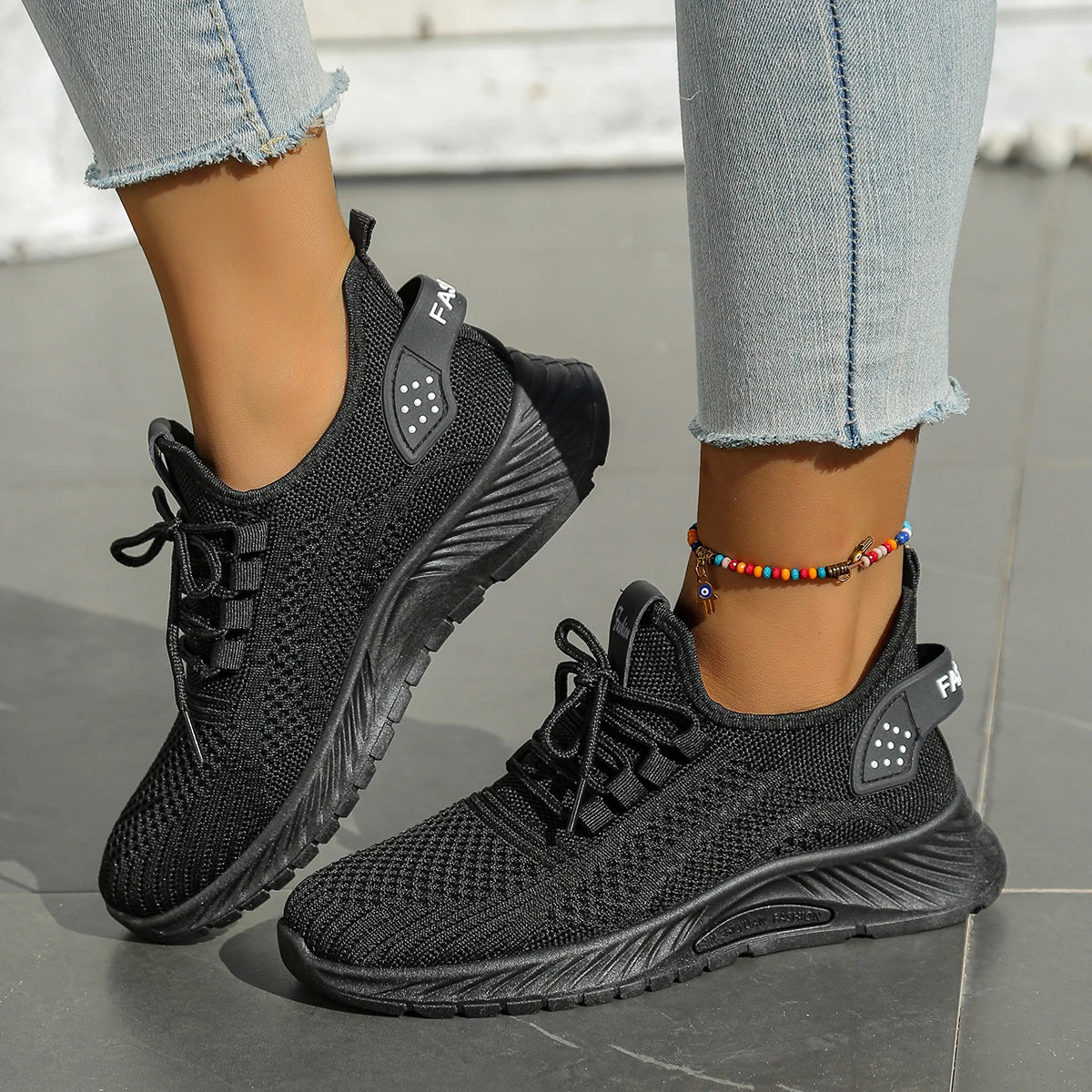 Shoes women fall 2024 new fashion leisure sports single shoes wholesale cross-border factory trend fly weaving women shoes