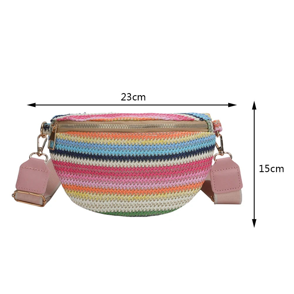 Rainbow Striped Fanny Pack Bum Bag