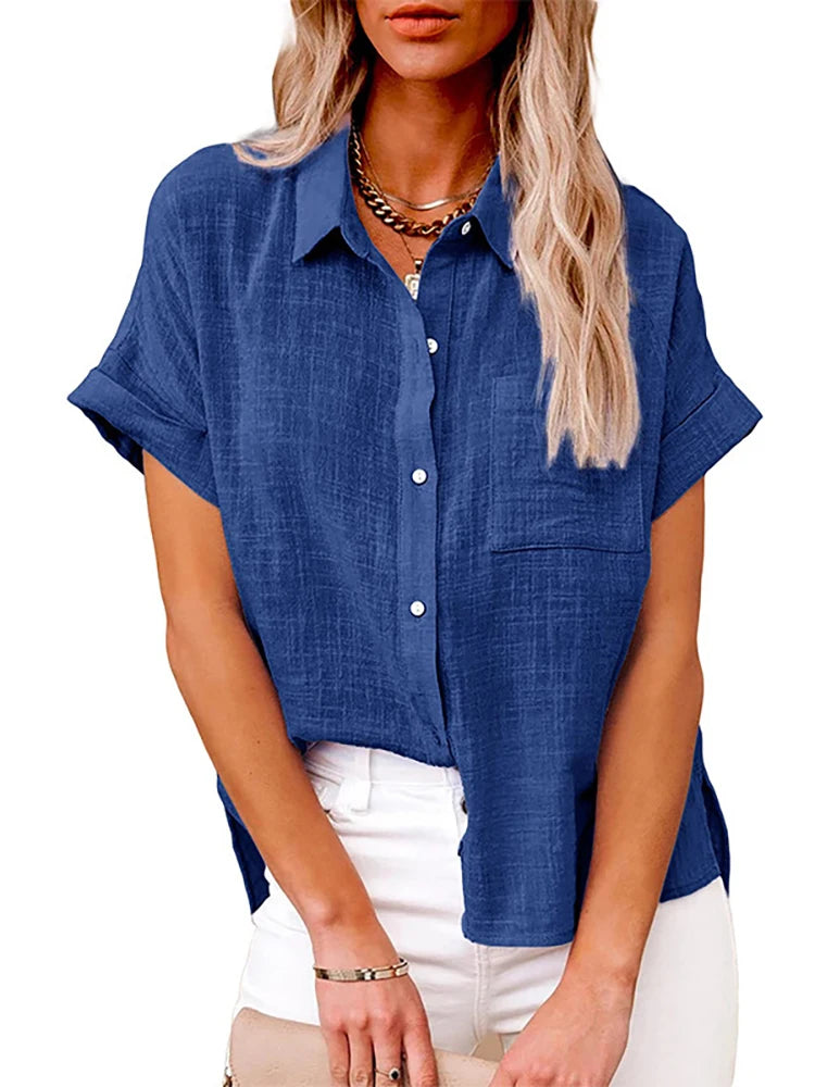 Casual Short Sleeve Blouse