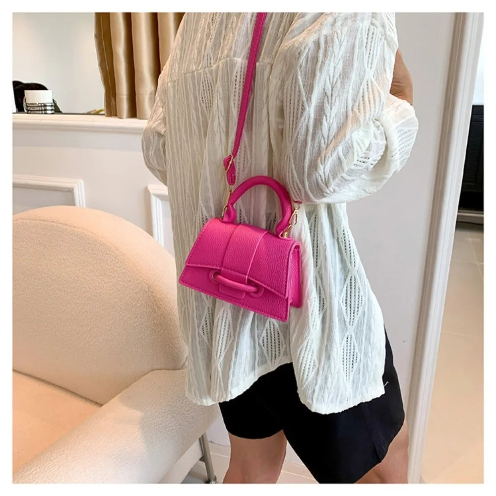 Solid Color PU Leather Bag