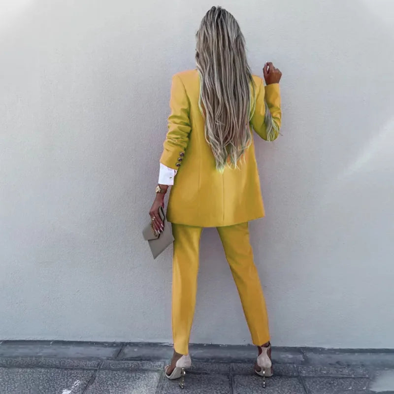 Elegant Pants Suit and Long Sleeve Blazer